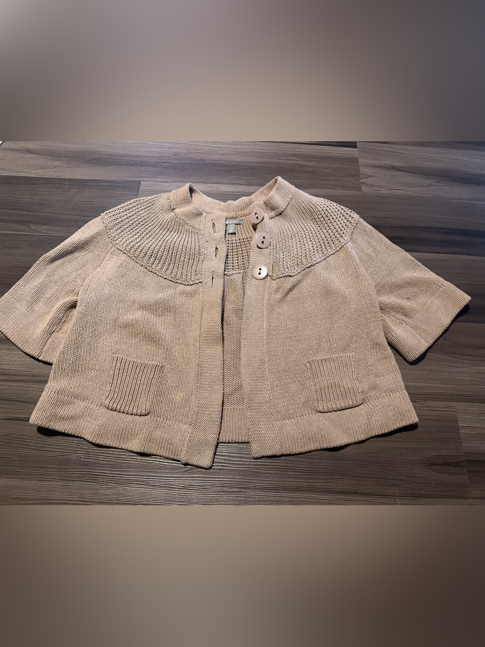 Woman’s size Petite Medium PM light brown cardigan